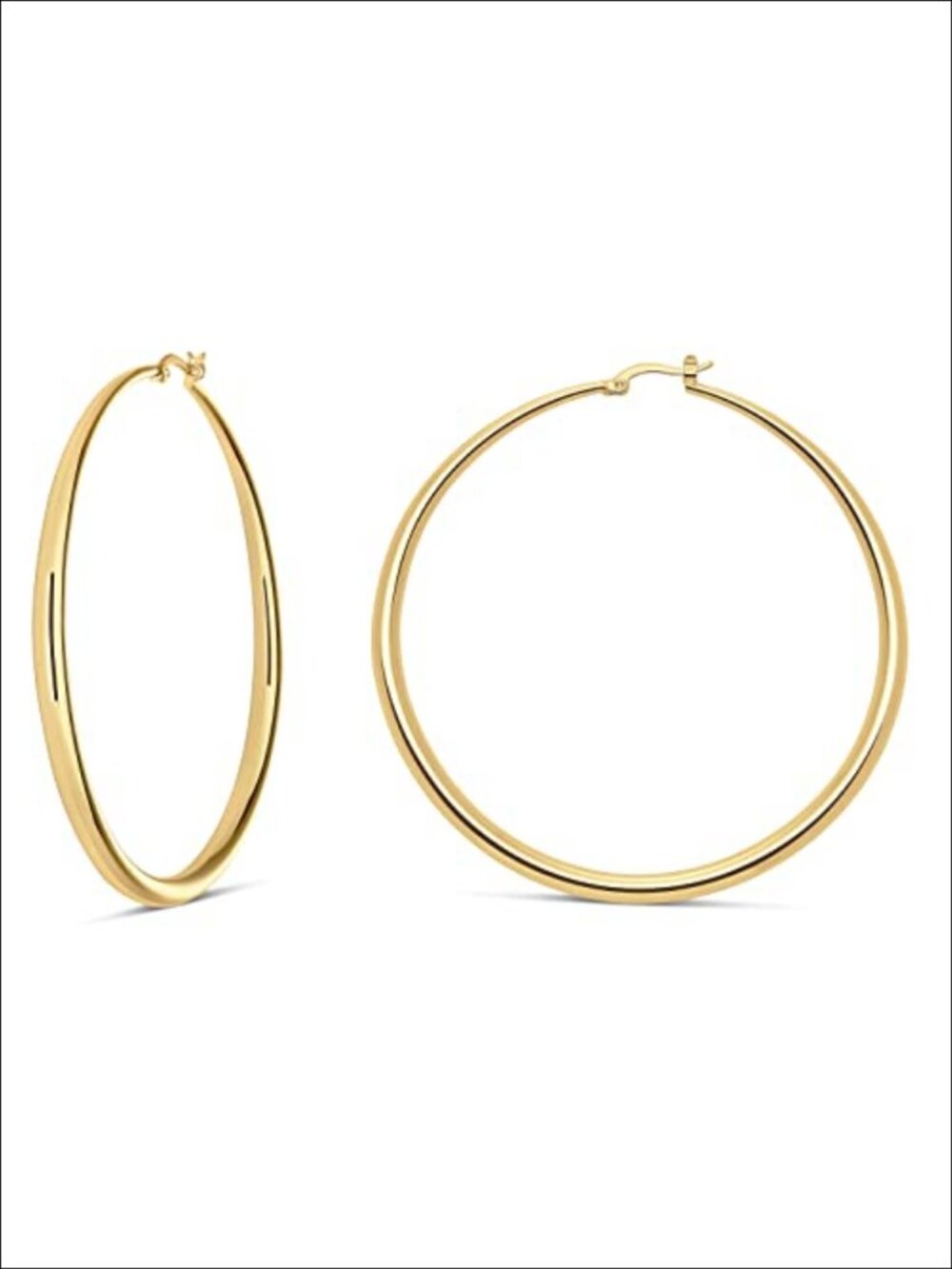 14K Gold Plated Hoop Earrings Hypoallergenic Latch Back Gift